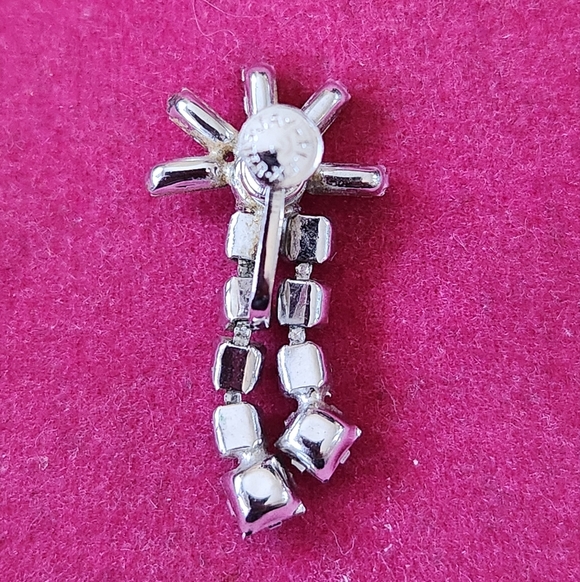 Vintage Silver Tone Rhinestone Drop Earrings Set - Picture 8 of 9